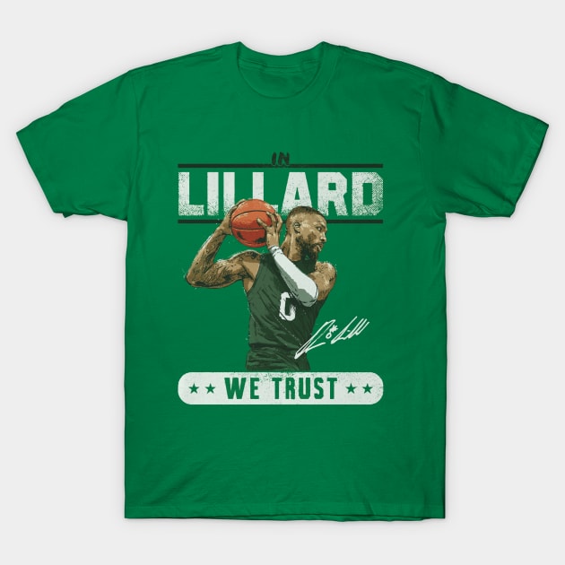 Damian Lillard Milwaukee Trust T-Shirt by ClarityMacaws